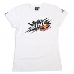 Red Bull Kini Girls White Ripped Stickers Tee